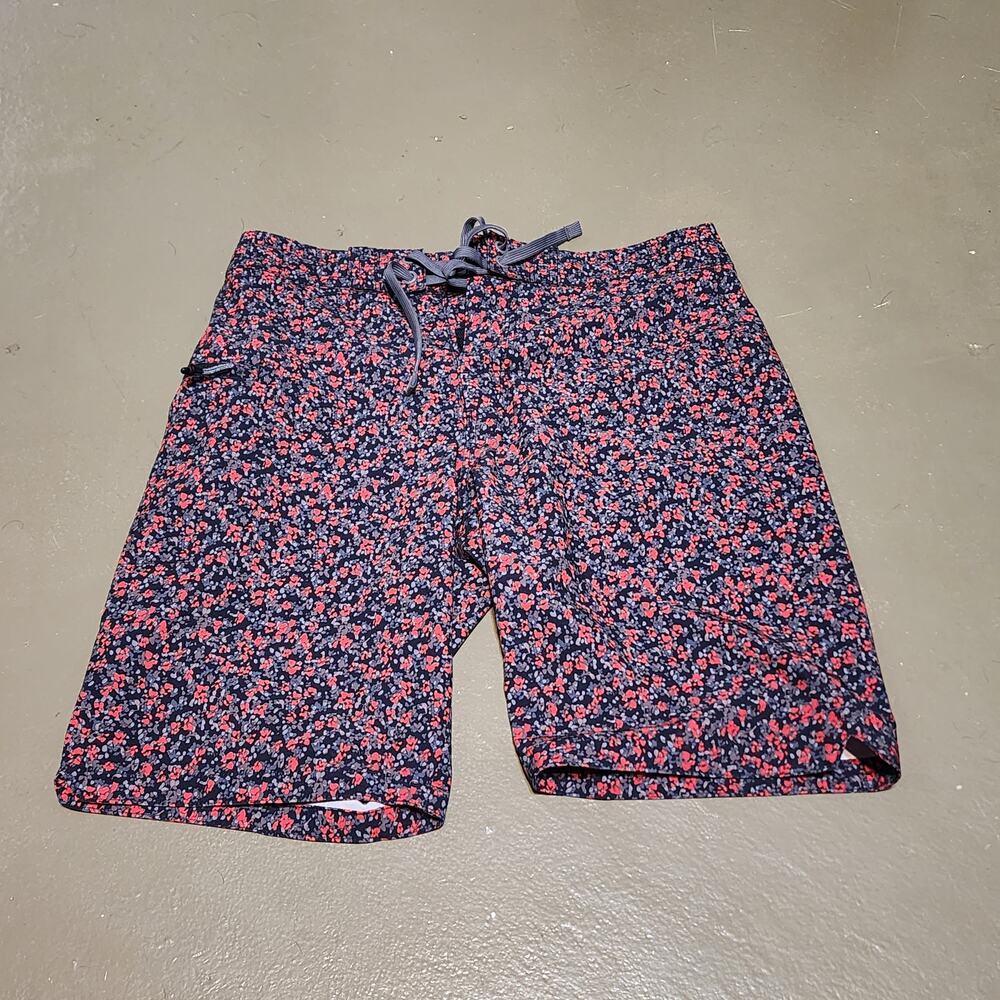 NWT Prana‎ Fenton Swim Boardshort UPF 50+ in Red Black Floral Men's Size 28